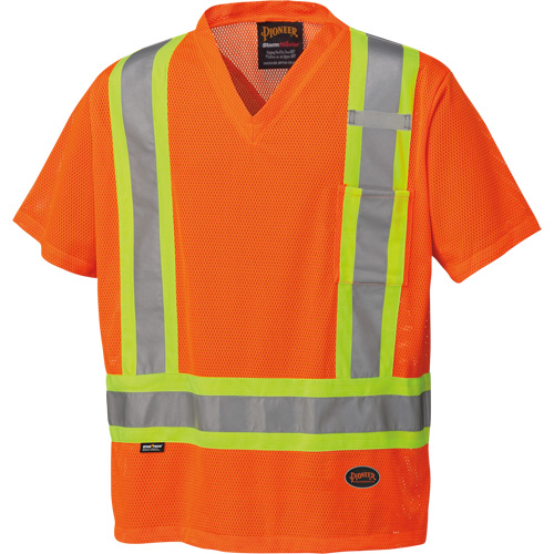 5994 High-Visibility Safety T-Shirt, Polyester, 2X-Large, High Visibility Orange Dufferin Supply