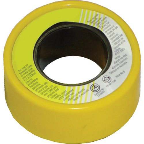 PFTE Gas Thread Sealant Tape, 236" L x 1/2" W, Yellow Dufferin Supply