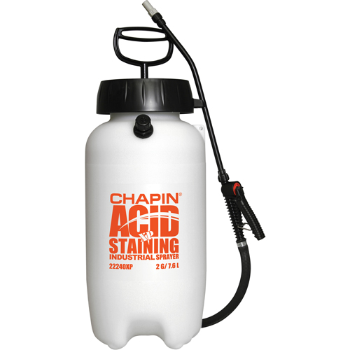 Industrial Acid Staining Sprayers, 2 gal. (7.6 L), Plastic, 12" Wand Dufferin Supply