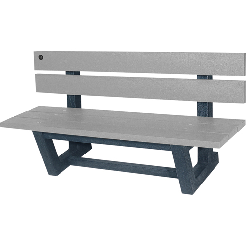 Outdoor Park Benches, Recycled Plastic, 72" L x 23-3/16" W x 29-13/16" H, Grey Dufferin Supply