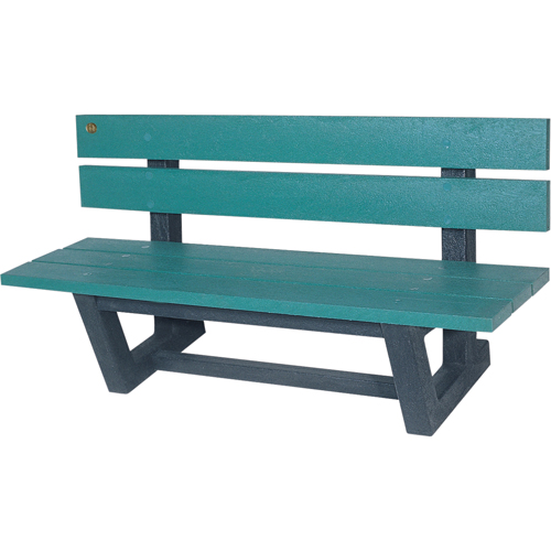 Outdoor Park Benches, Recycled Plastic, 72" L x 23-3/16" W x 29-13/16" H, Green Dufferin Supply