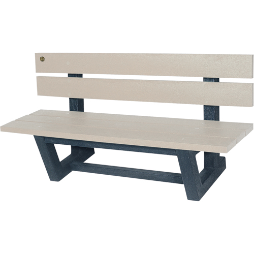 Outdoor Park Benches, Recycled Plastic, 72" L x 23-3/16" W x 29-13/16" H, Sand Dufferin Supply