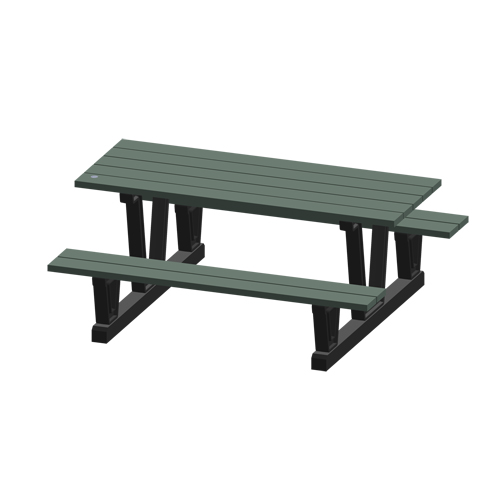 Recycled Plastic Outdoor Picnic Tables, 72" L x 60-5/16" W, Grey Dufferin Supply