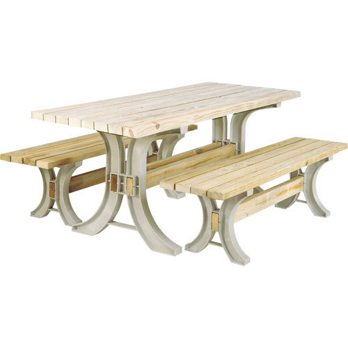 2x4 Basics&reg; Picnic Table & Benches Kit, 8' L x 30" W, Sand Dufferin Supply