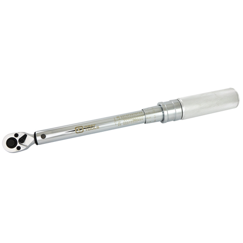 Heavy-Duty Micro-Adjustable Torque Wrench, Click, 1/4" Square Drive, 30 - 250 in-lbs. Dufferin Supply