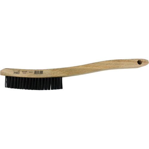 Brosse de nettoyage &eacute;conomique &agrave; manche courb&eacute;, Laiton, 3 x 19 rangs de fils, Longueur 13-3/4" Dufferin Supply