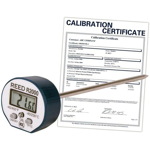 Thermom&egrave;tre avec certificat ISO, Contact, Num&eacute;rique, -40-450°F (-40-230°C) Dufferin Supply