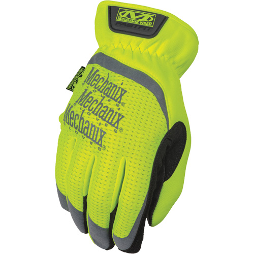 FastFit&reg; High-Visibility Work Gloves, Synthetic Palm, Size Medium/9 Dufferin Supply