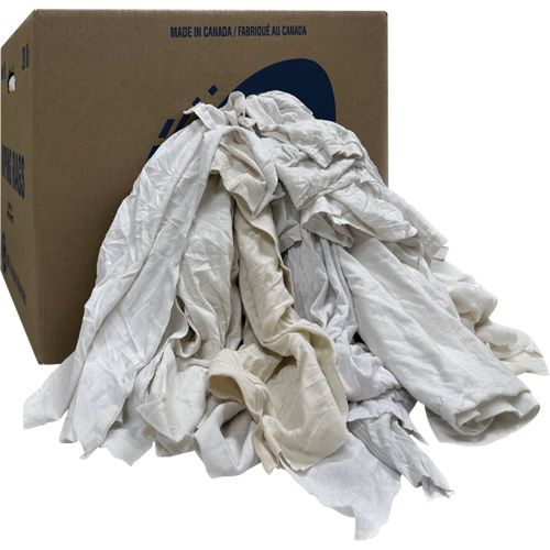 Wiper Rags Box, Ganzie, White, 20 lbs. Dufferin Supply