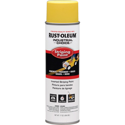 Peinture de traçage en a&eacute;rosol syst&egrave;me S1600 Industrial Choice applicable en position invers&eacute;e, Jaune, 18 oz, Canette a&eacute;rosol Dufferin Supply