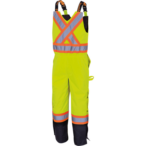 5041BB Pantalon &agrave; bretelles matelass&eacute; imperm&eacute;able, Polyester, Grand, Jaune lime haute visibilit&eacute; Dufferin Supply