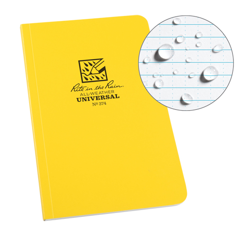 Livre reli&eacute; Field-Flex, Couverture souple, Jaune, 128 Pages, 4-5/8" , 7-1/4"  Dufferin Supply