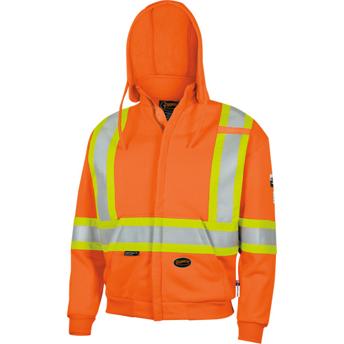 338SF Flame-Resistant Zip Style Hoodie, Men's, X-Large, High Visibility Orange, 22 cal/cm² Dufferin Supply
