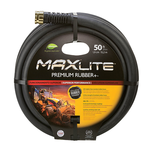 MAXLite Water Hose, Rubber, 3/4" dia. x 50' L Dufferin Supply