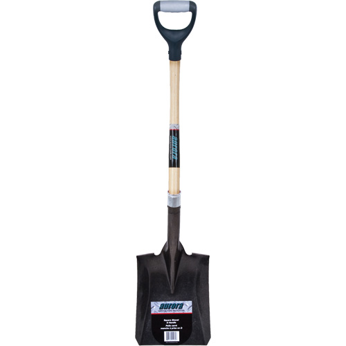 Heavy-Duty Square Shovel, Hardwood, Carbon Steel Blade, D-Grip Handle, 30" Long Dufferin Supply
