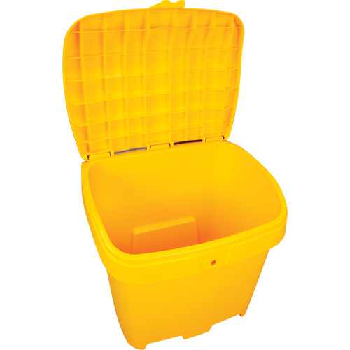 Bacs d'entreposage pour sel & sable, Avec Moraillon, 21" x 27" x 26", 4,24 pi³, Jaune Dufferin Supply