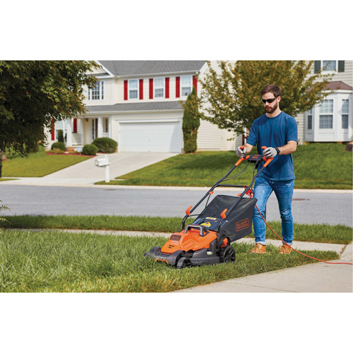 Lawn Mower with Comfort Grip Handle, Push Walk-Behind, Electric, 15" Cutting Width Dufferin Supply