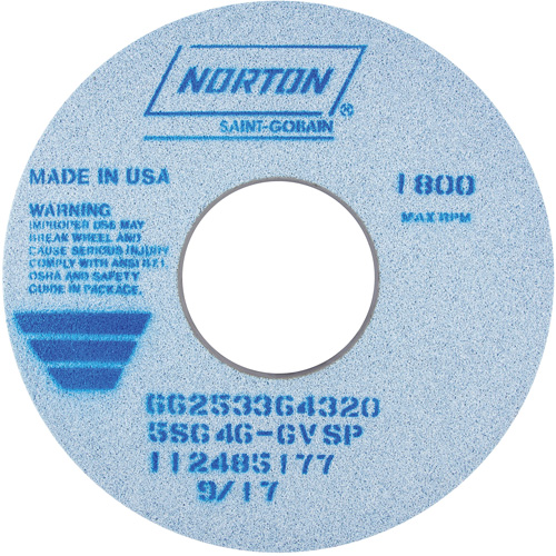 Tool Room Wheel, Type 01, Ceramic Alumina, 14" x 1-1/2" Dufferin Supply