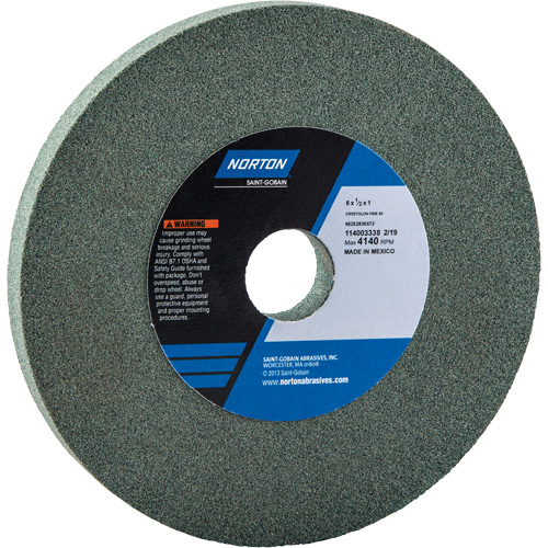 Meules pour rectifieuses d'&eacute;tabli - Meules Gemini, 6" x 1/2", Arbre de 1" Dufferin Supply