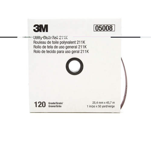 Rouleau de toile abrasive utilitaire 211K, Oxyde d'aluminium, 1" la x 150' lo, Grain 120 Dufferin Supply