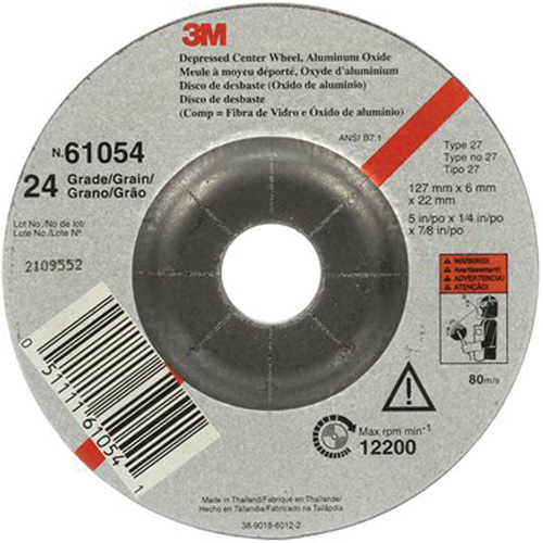 Depressed Centre Grinding Wheel, 5" x 27, Aluminum Oxide Dufferin Supply