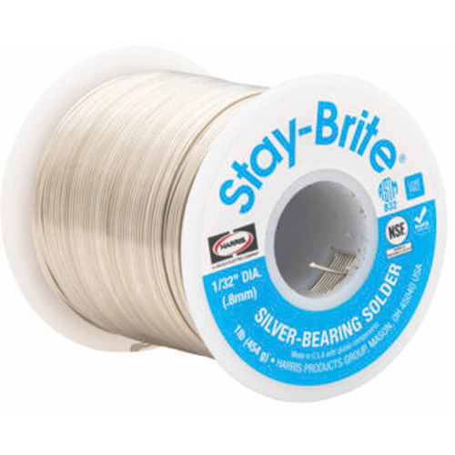 M&eacute;taux d'apport Stay-Brite, Sans plomb, 96 % d'&eacute;tain, 4 % d'argent, &acirc;me Plein, dia. 0,09375" Dufferin Supply