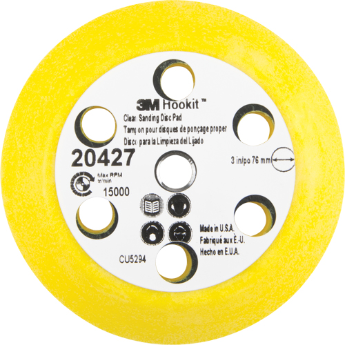 Hookit Clean Sanding Disc Pad Kit, 3" Dia. Dufferin Supply