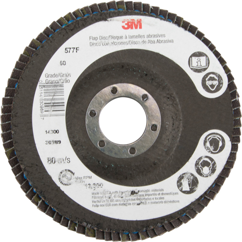 Disques &agrave; lamelles 577F, 4-1/2" x 7/8", Type 29, Grain 60, Zirconium Dufferin Supply