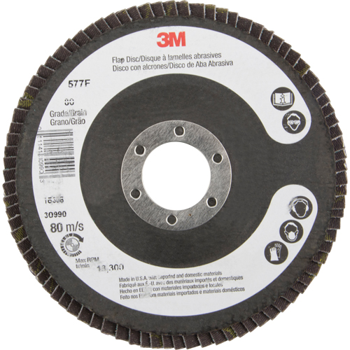 Flap Wheels - 577F Flap Discs, 4-1/2" x 7/8", Type 29, 80 Grit, Zirconium Dufferin Supply