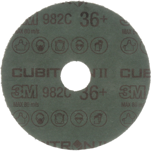 Disques en fibre mod&egrave;le 982C Cubitron II , Grain de c&eacute;ramique, 36+, 4-1/2" Dia x 7/8" Arbre Dufferin Supply