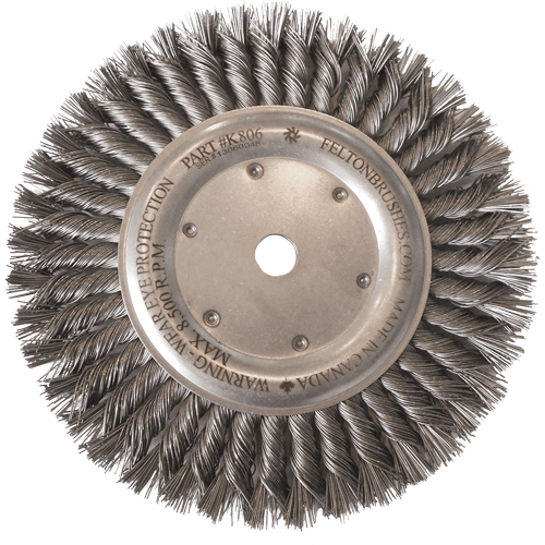Brosses m&eacute;talliques &agrave; touret, Dia. 8", Fils 0,014", Arbre 5/8"-11, Acier Dufferin Supply