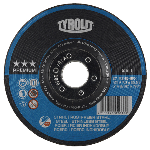Meule, 4-1/2" x 9/32", Arbre 7/8", Type 27 Dufferin Supply