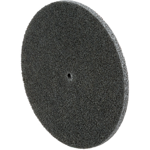 Meule unitaris&eacute;e EXL Scotch-Brite, 6" x 1/4", Arbre de 1/4", Grain de Fin, Carbure de silicium Dufferin Supply