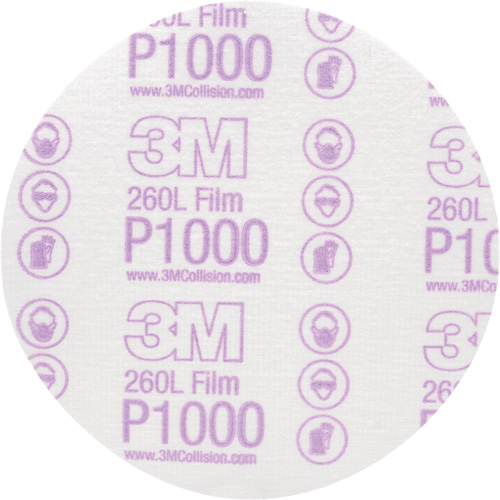 Hookit Finishing Film Disc, 6" Dia., P1000 Grit, Aluminum Oxide, Film Dufferin Supply