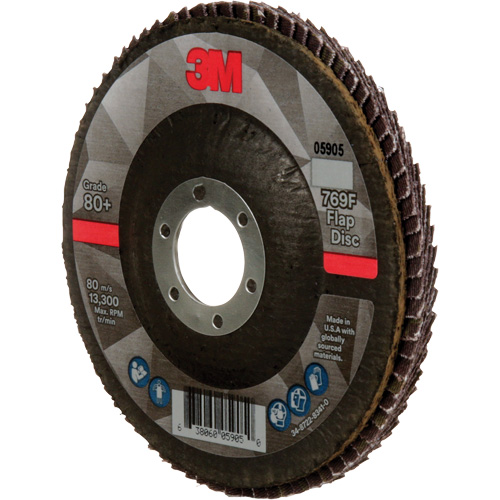 769F Quick Change Flap Disc, 4-1/2" x 7/8", Type 27, 80+ Grit, Ceramic Dufferin Supply