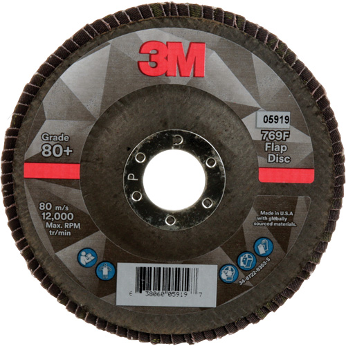 769F Quick Change Flap Disc, 5" x 7/8", Type 27, 80+ Grit, Ceramic Dufferin Supply