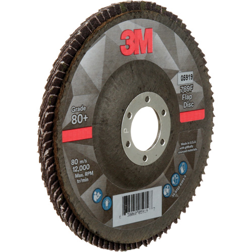 769F Quick Change Flap Disc, 5" x 7/8", Type 27, 80+ Grit, Ceramic Dufferin Supply
