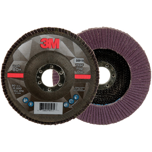 769F Quick Change Flap Disc, 5" x 7/8", Type 27, 80+ Grit, Ceramic Dufferin Supply