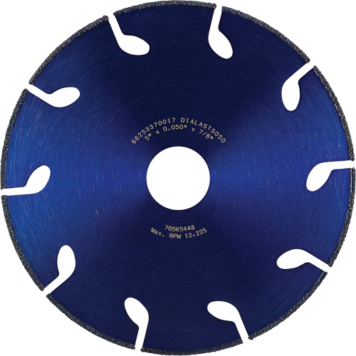 Meule &agrave; tronçonner Dialast RightCut, 5" x 0,05", Arbre de 7/8", Type 01/41, Losange, 12225 Tr/min Dufferin Supply