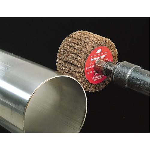 Scotch-Brite Flap Brushes, 2" Dia. x 1" W, 1/4" Arbor, Aluminum Oxide Dufferin Supply