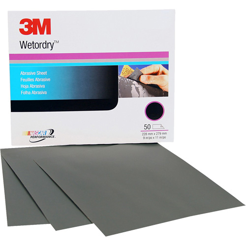 Wetordry Abrasive Sheet, 9" x 11", P500 Grit, Aluminum Oxide Dufferin Supply