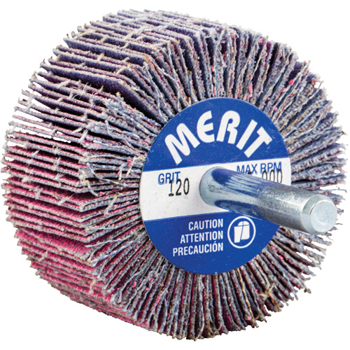 Shank Mounted Mini Flap Wheel, Ceramic Alumina, 120 Grit, 2" x 1" x 1/4" Dufferin Supply
