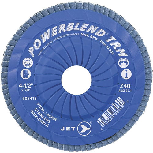 Disque &agrave; lamelles ajustables TRM Powerblend, 4-1/2" x 7/8", Type 29, Grain Z40, Zirconium Dufferin Supply