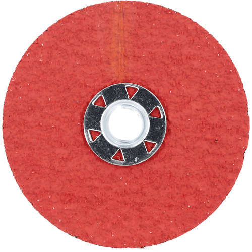 Disque de verrouillage en fibres avec fixation Speed-Change, 4-1/2" dia., Grain 24, C&eacute;ramique d'alumine Dufferin Supply