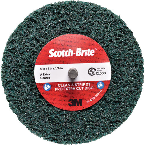 Disque Clean and Strip XT Pro Extra Cut Disc XC-DC Scotch-Brite, 4" dia., Grain Extra grossier, Oxyde d'aluminium Dufferin Supply