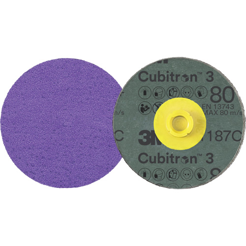 Disque en fibre Roloc Cubitron 3, 4" dia., Grain 80+, C&eacute;ramique Dufferin Supply
