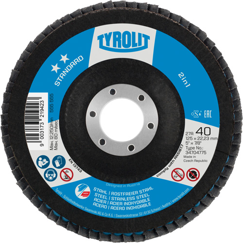 2-in-1 Flap Disc, 5" x Type 27A, 60 Grit Dufferin Supply
