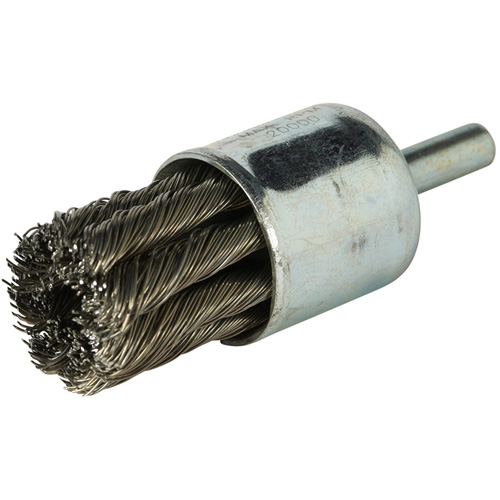 Stem Mounted Knotted Wire Brush, 1" Dia. x 1/4" Arbor Dufferin Supply