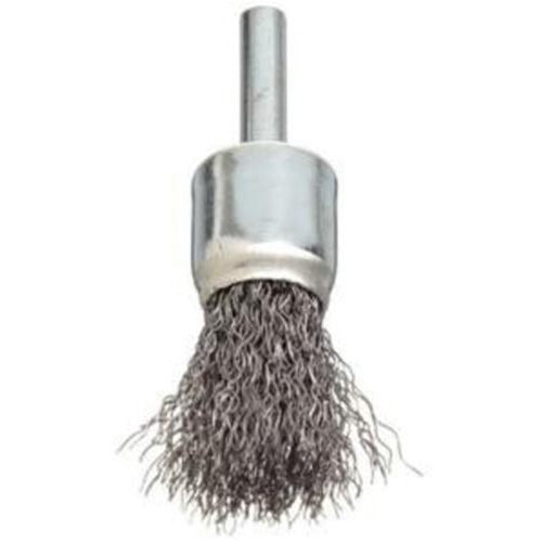 Stem Mounted Crimped Wire Brush, 3/4", 0.006" Fill, 1/4" Shank Dufferin Supply