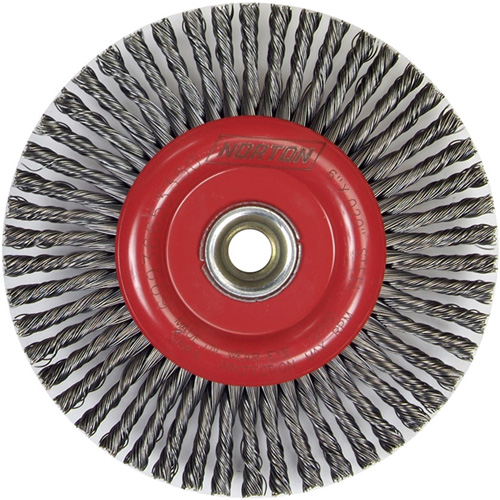Stringer Bead Knot Wire Brush For Angle Grinders, 6" Dia., 0.02" Fill, 5/8"-11 Arbor, Steel Dufferin Supply